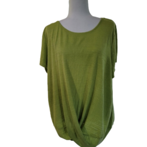 Yarn & Sea Gdeen Short Sleeve Twist Hem Top Size 1X EUC